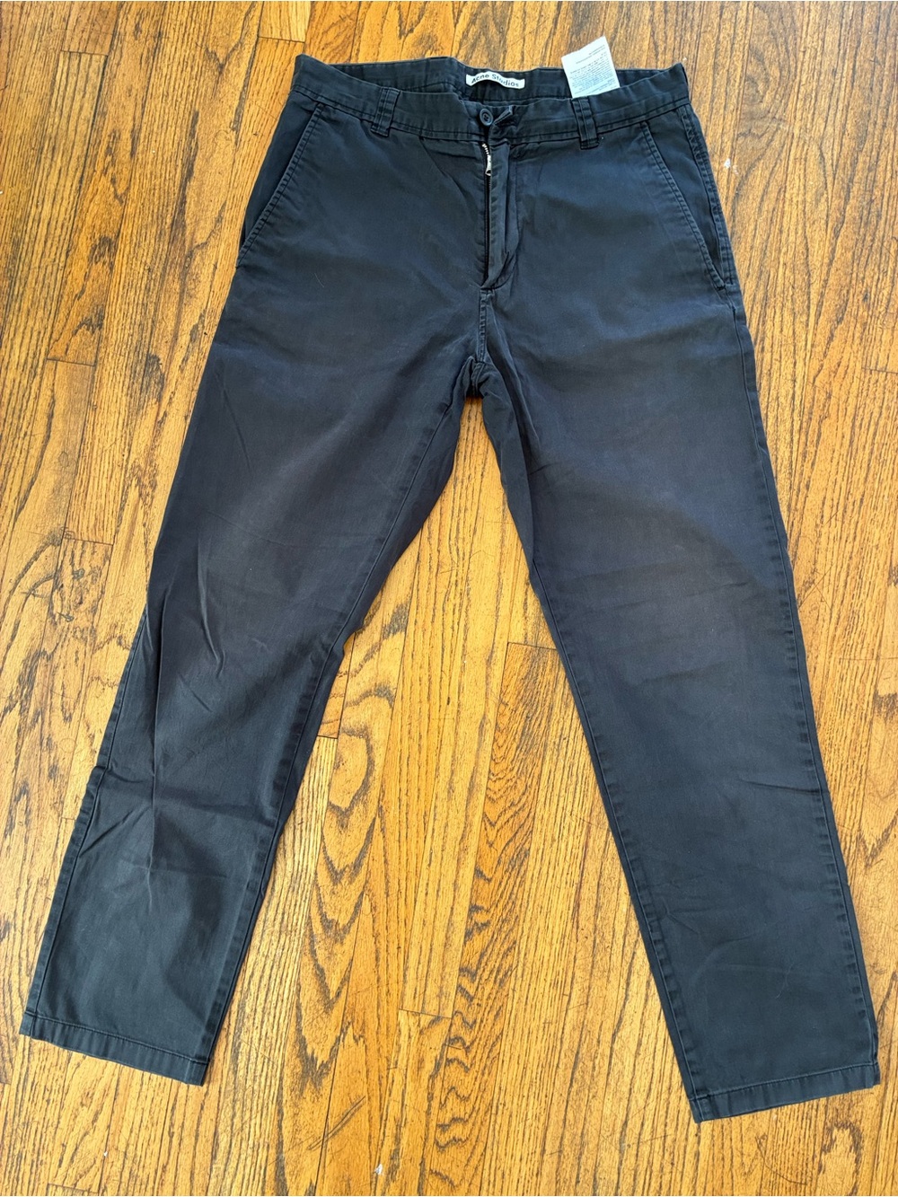 Acne Studios Men’s Classic Slim Fit Black Chinos